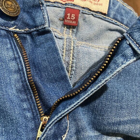 VTG, Leí  Jeans Blue Flare & Wide Leg Denim Junior Size 15 - Picture 9 of 12